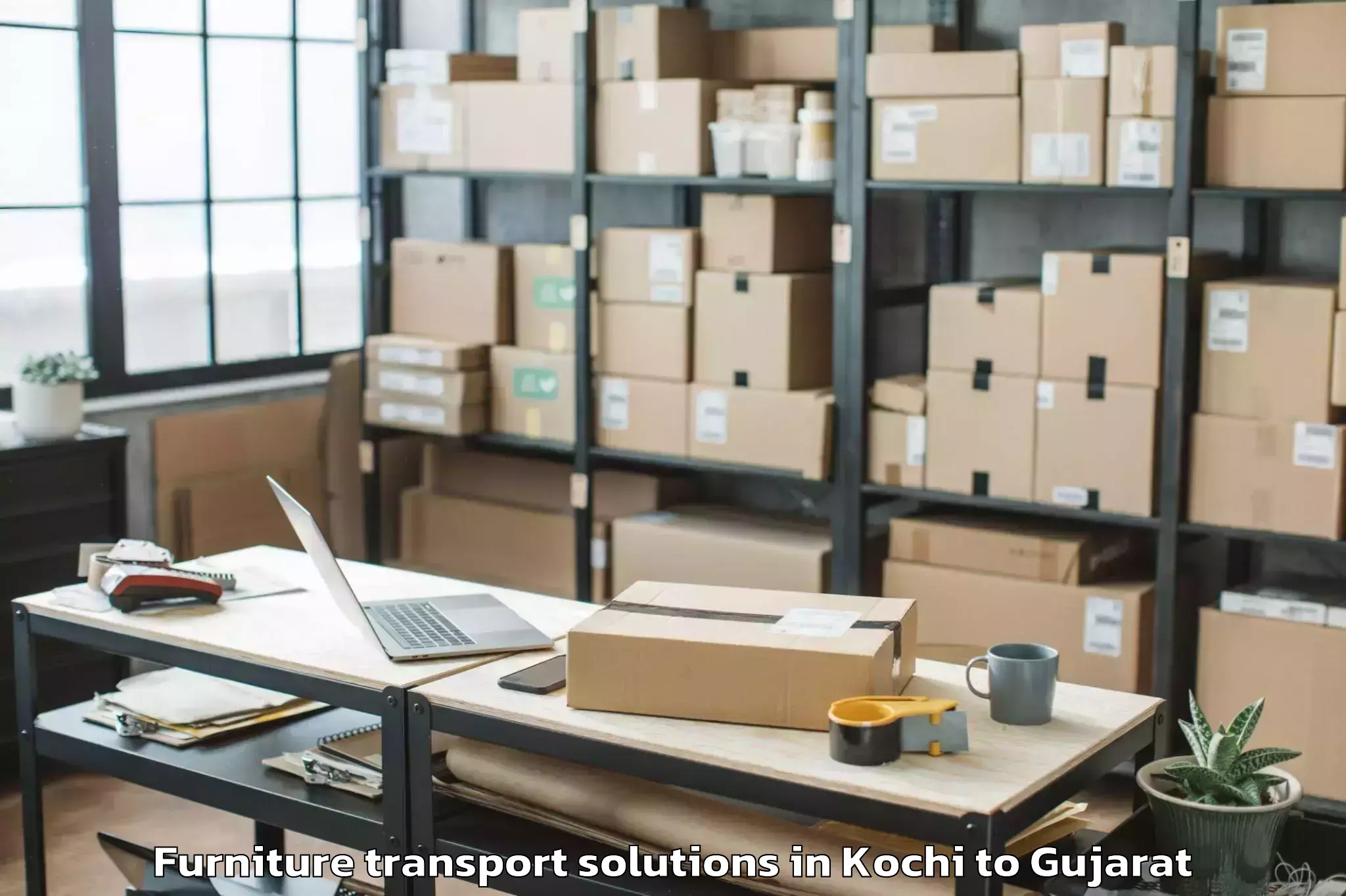 Top Kochi to Keshod Furniture Transport Solutions Available